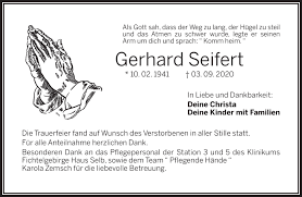 Traueranzeigen von Gerhard Seifert