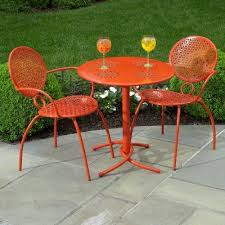 Wrought Iron Bistro Set 3 Pcs Margarita Orange Al 29 9130 Retro Patio Furniture Metal Patio Furniture Outdoor Patio Furniture Sets