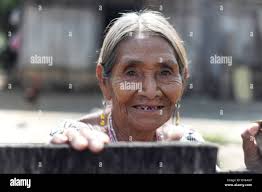 An elderly Mexican woman in Roberto Barrios, zapatista community, close to  Palenque, Mexico Stock Photo