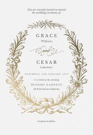 Golden Wreath Wedding Invitation Template Greetings Island Wedding Anniversary Invitations Anniversary Invitations Engagement Invitation Cards