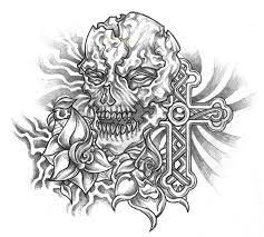 Skull Roses And Cross Concept Tattoo By Dany666 On Deviantart Skull Coloring Pages Tattoo Coloring Book Evil Skull Tattoo