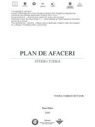 Planul de afaceri descrie trecutul, prezentul si planurile de viitor ale unei afaceri, in vederea solicitarii unei investitii, cautarii unui actionar sau vanzarii firmei. Plan De Afaceri Studio Foto