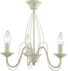 The latest addition to the ceiling lights shop is an elegant chandelier with decorative crystal glass droplets and floral detail finished in cream with gold highlights. Lighting Collection 3 Light Semi Flush Curved Arm Traditional Ceiling Fitting Brushed Cream Gold Amazon Co Uk Lighting