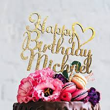 Birthday Cake Images With Name And Price Happy Birthday Personalized Birthday Cake Topper With Customizable Name And Color Design 7 Birthday Cake Toppers Custom Birthday Cakes Custom Birthday