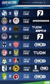 Desde las 5 de la mañana hasta las 8 de la noche. Horarios Y Transmision De Partidos De Jornada 5 Guardianes 2020 America Y Ya