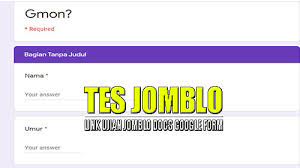 September 10 at 5:49 pm ·. Link Ujian Jomblo Docs Google Form Tondanoweb Com
