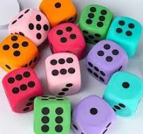 Giant EVA Foam Dice Set - 6 Piece Jumbo Classroom & Party Math Game Cubes