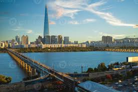 Get daily travel tips & deals! Skyline Of Seoul The Capital City Of South Korea By Han River 2870435 Stock Photo At Vecteezy