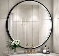 LED Bathroom Mirror with Light Round Black Frame LED Mirror ...