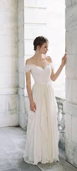 Us 137 02 Ruffled Skirt Off The Shoulder Chiffon Wedding Dress With Corset Back Https Wedding Dresses Strapless Modest Wedding Dresses Wedding Dress Chiffon