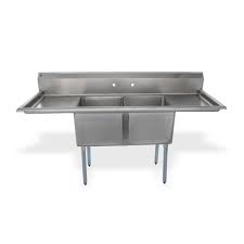two compartment sink with two drainboards