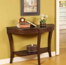 Half Round Sofa Table One Shelf Rich Walnut Finish Curved Legs Living Room Decor Round Sofa Sofa End Tables Sofa Table
