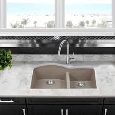 Vineyard collection 33 inch fireclay farm sink with faux 'stone' finish. Plymouth Collection 60 40 Double Bowl Undermount Granite Composite Kitchen Sink In Black Brown Sand Titanium Truffle Or White Finish By Nantucket Sinks Kitchensource Com