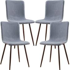 Poly Bark Wadsworth Dining Chair With Natural Legs In Grey Set Of 4 Walmart Com Upholstered Dining Chairs Fabric Dining Chairs Mid Century Dining Chairs