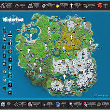 Hunters vs killer by : Fortnite Winterfest Challenges Cheat Sheet Locations Map Fortnite Insider