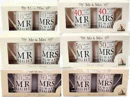 While pearl jewelry is a timeless gift, you can definitely interpret the theme in more creative ways. Wedding Anniversary Gift Set Mr Mrs Right Mugs 10th 25th 30th 40th 50th 60th Ebay