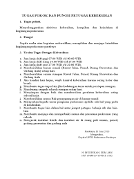 Uraian tugas petugas surveilans 1. Tugas Pokok Dan Fungsi Petugas Kebersihan