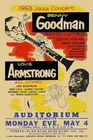 Armstrong Louis Jazz Louis Armstrong Benny Goodman Poster 1953 In Jazz Music Posters Music Poster Jazz Concert Concert Posters