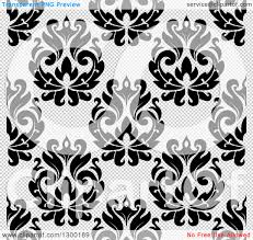 This is a collection of 4 seamless patterns/tiles. Clipart Of A Black And White Vintage Seamless Floral Background Pattern 2 Royalty Free Vector Illustration By Vector Tradition Sm 1300189