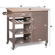 Kitchen island trolley cart wine rack and cabinet with storage drawers white. Costway Kitchen Island Trolley Cart Wood Top Storage Cabinet W Wine Rack Shelf Brown Kitchen Islands Trolleys Aliexpress