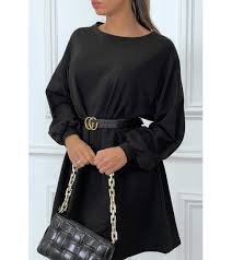 Il n'y a qu'à jeter un. Robe T Shirt Manche Longue Dina Bleu Marine Sans Ceinture