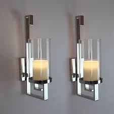 Modern Minimalist Living Room Caf Restaurant Corridor Glass Wall Sconce Candle Iron Headboard Idea Candle Wall Sconces Candle Sconces Candle Holder Wall Sconce
