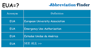 We did not find results for: What Does Eua Mean Eua Definitions Abbreviation Finder