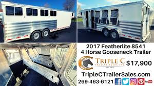 Trailer is 7'9 tall, 6'6 wide and 16' long. 2017 Featherlite 8541 4 Horse Gooseneck Trailer Video Youtube