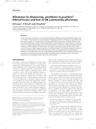 A professional code of ethics serves several functions. Pdf Dilemmas In Dispensing Problems In Practice Ethical Issues And Law In Uk Community Pharmacy
