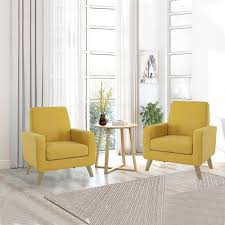 Works great in offices, bedrooms, rec. Modern Arm Chair Accent Single Sofa Linen Fabric Upholstered Living Room Yellow Ebay