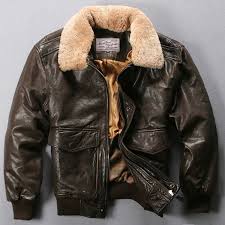 Us 182 98 8 Off Avirex Fly Air Force Flight Jacket Fur Collar Genuine Leather Jacket Men Black Brown Sheepskin Coat Winter Bomber Jacket Male In