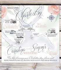 Custom Charleston Sc Watercolor And Sketched Wedding Map In 2021 Wedding Map Custom Wedding Map Charleston Wedding Invitations