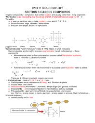 We did not find results for: Unit 2 Biochemistry Section 3 Carbon Compounds