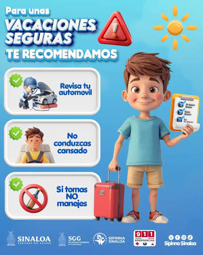 Estas vacaciones, la mejor recomendación es cuidar a niñas, niños y adolescentes en todo momento. ☀️???????? Ya sea en casa, en la playa o en carretera, su seguridad y bienestar siempre deben