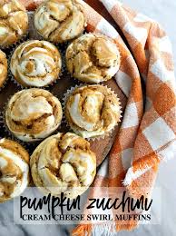 Transfer batter to prepared pan and sprinkle evenly with pepitas. Pumpkin Zucchini Cream Cheese Swirl Muffins Nest Of Posies