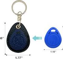 KRSURERICHER Leather Key Fob Holder, Access Card Key Chains ...