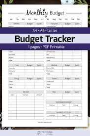 Our daily, weekly and monthly calendar planners are available in pdf and png formats. Monthly Budget Planner Printable Finance Money Tracker Etsy