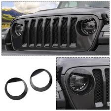 Color Black Placement Front Material Abs Plastic Fits Jeep Wrangler Jl Jeep Wrangler Accessories Decals Jeep Wrangler Headlights Jeep Wrangler Accessories