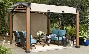 Image Of The Atworth Patio Set On An Outdoor Rug Beneath A Lighted Pergola Patio Patio Room Patio Furniture Collection