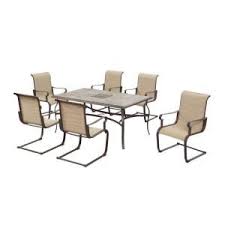 Hampton Bay Belleville 7 Piece Patio Dining Set Fcs80198st The Home Depot Patio Dining Set Patio Dining Patio Furniture Covers