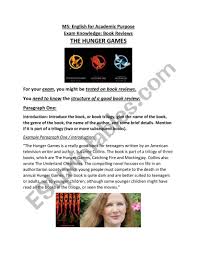 This movie had gotten mixed reviews. Hunger Games Example Book Or Movie Review Esl Worksheet By Jessicajsankey Gmail Com