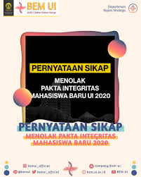 Dalam pakta integritas tersebut disebutkan, mahasiswa ui harus siap menerima sanksi dari kampus maupun proses hukum jika diketahui melakukan pelanggaran. Bem Ui On Twitter Pernyataan Sikap Menolak Pakta Integritas Mahasiswa Baru Ui 2020 Ppkmb Bagi Mahasiswa Ui 2020 Dinodai Dengan Beredarnya Dokumen Yang Berjudul Pakta Integritas Mahasiswa Ui 2020 Pasalnya Seluruh Mahasiswa