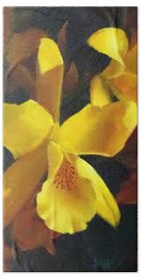 Yellow Orchids Beach Sheet by Doris Jacoby