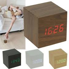 Modern triangle wood led wooden alarm digital desk clock thermometer classical timer calendar. Airyclub New Modern Wooden Wood Digital Led Desk Alarm Clock Thermometer Timer Calendar