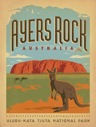 Uluru Ayers Rock Uluru Kata Tjuta National Park Australia Vintagetravelposters Vintage Travel Posters Posters Australia Retro Travel Poster