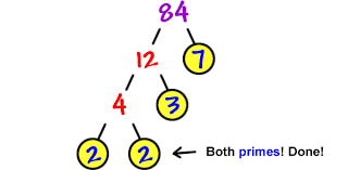 Prime factors of 84 : Prime Factorizations 3
