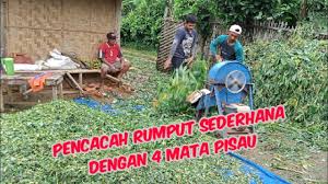 Mesin pencacah rumput dengan 5 pisau potong hasil lebih lembut.untuk. Pencacah Rumput Sederhana Dengan 4 Mata Pisau Youtube