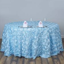 120 Light Blue Grandiose Rosette 3d Satin Round Tablecloth Table Cloth Round Tablecloth Tablecloth Sizes