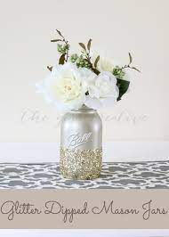 Diy Glitter Dipped Mason Jars The Girl Creative Glitter Mason Jars Wedding Centerpieces Mason Jars Mason Jar Diy