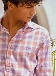 Andamen Men's Violet Cotton Check Slim Fit Shirt : Amazon.in: Clothing &  Accessories